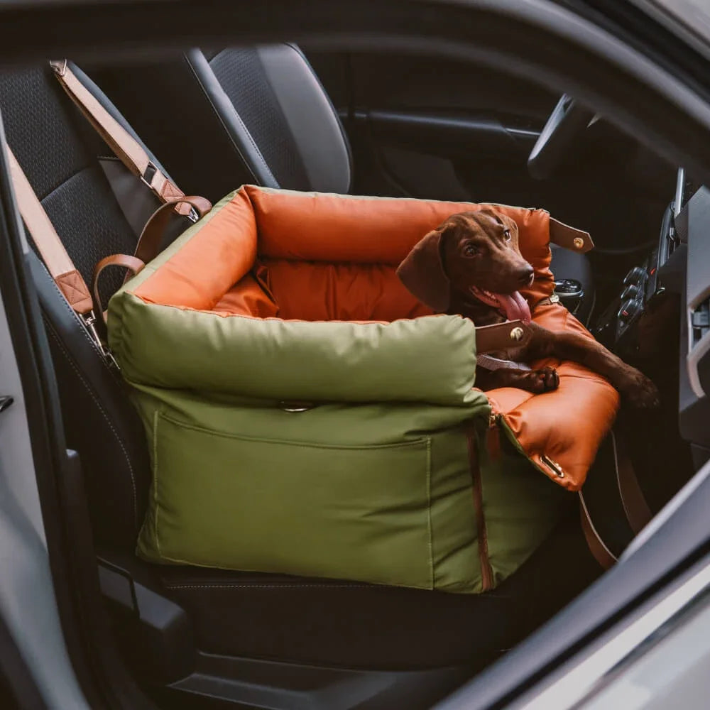 Pet Outing Lathe Luxury Faux Leather Dog Car Seat/Cat Car Bed/Booster Bed Pet Booster Car Seat Dog Comfortable Cat Travel Bed